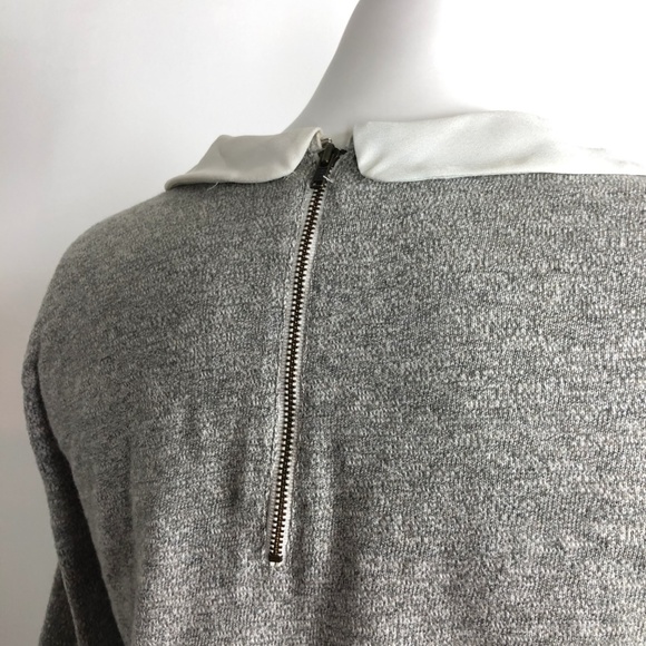 J.Crew Factory Peter Pan Collar Tee Gray Top - Picture 8 of 8